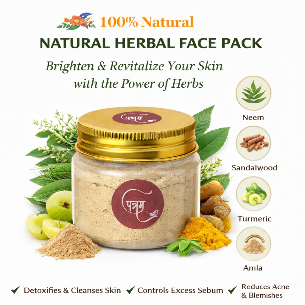 PATRAM-FACEPACK Patram Natural Herbal Face Pack | Skin Brightening & Anti Acne Powder | 100% Chemical Free